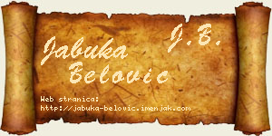 Jabuka Belović vizit kartica
